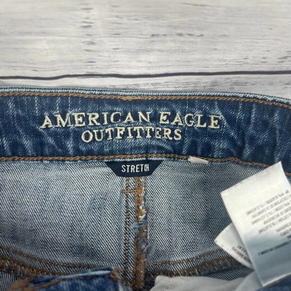 American Eagle Hi Rise Festival Distressed Gold Sequin Pocket Shorts 0 - Picture 4 of 4